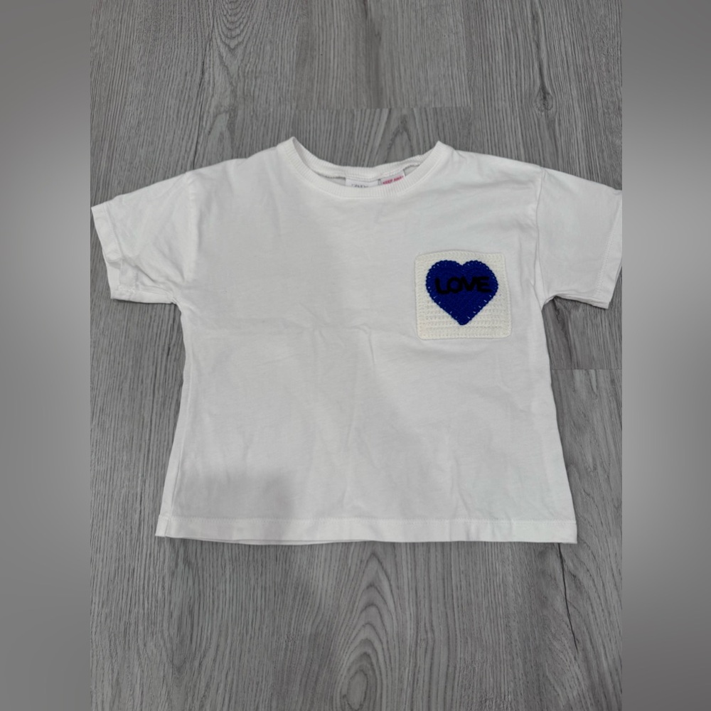 Zara Crochet Tee 3-4T love Heart